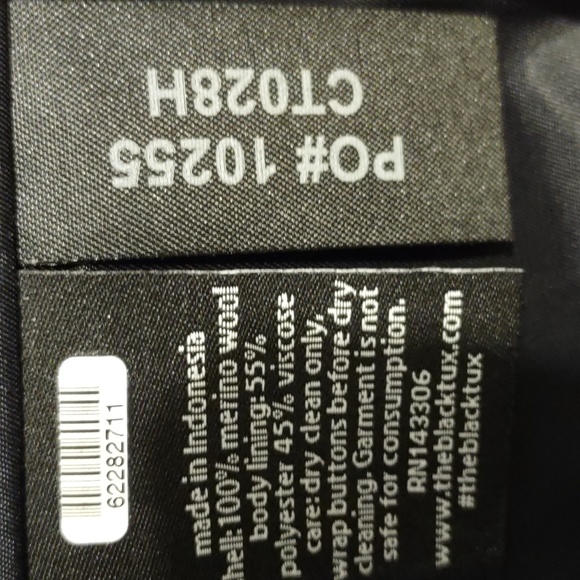 The Black Tux | Blue Suit Merino Wool Size 34R - Picture 7 of 8